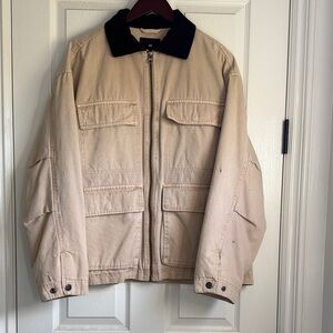 H&M Tan Jacket with Black Collar
